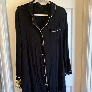 Stars Above Black Nightshirt with White Accents